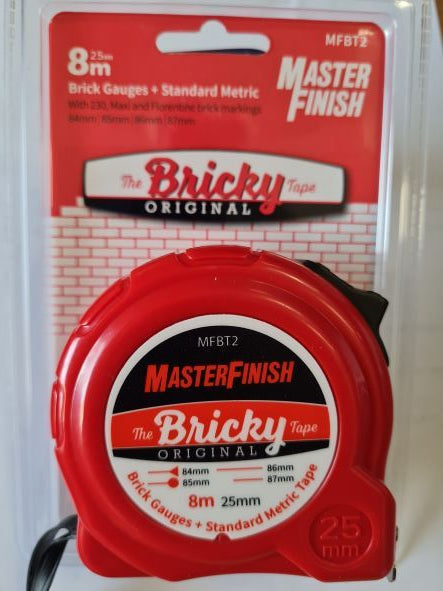 MASTER FINISH - BRICKLAYERS STANDARD GAUGE TAPE 8M X 25mm