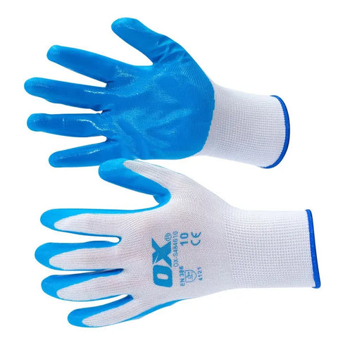 OX - POLYESTER LINED NITRILE GLOVE -5 PACK